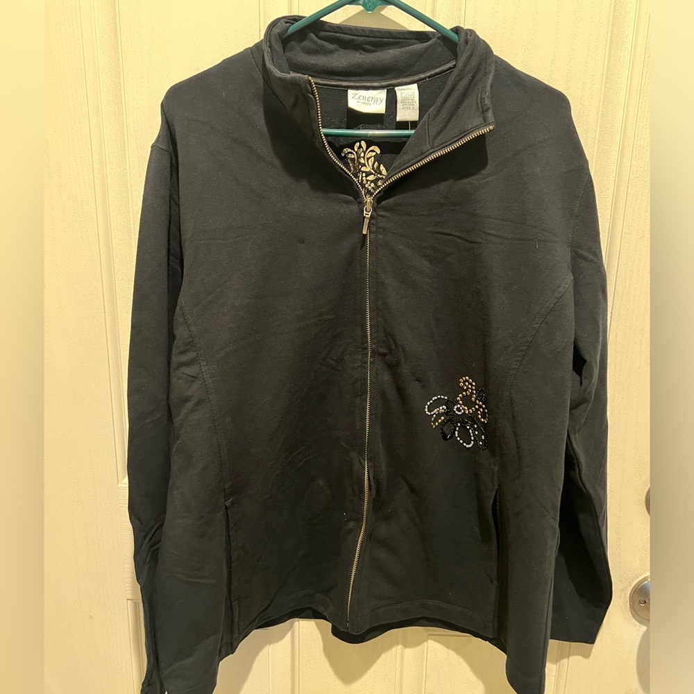 NWT Chico's Zenergy Beaded Zip Up Jacket